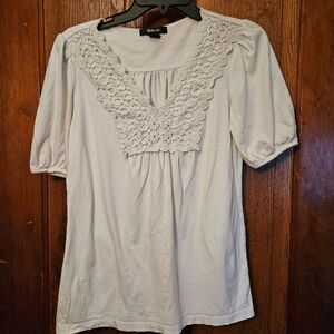 Style & Co White Scoop‑Neck Stretch Women Small Cotton Blend Comfort Tunic Shirt
